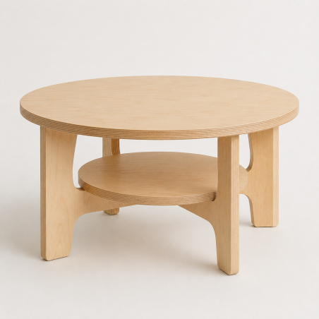 Okrągły stolik do salonu z półką Otta | Polski design