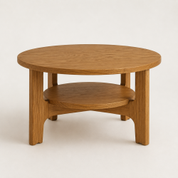 Okrągły stolik do salonu z półką Otta | Polski design