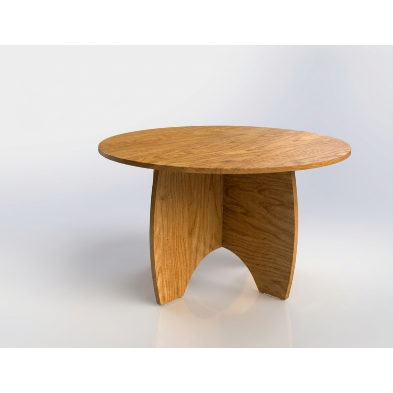 Okrągły stolik z litego dębu Fjäll | Design Japandi