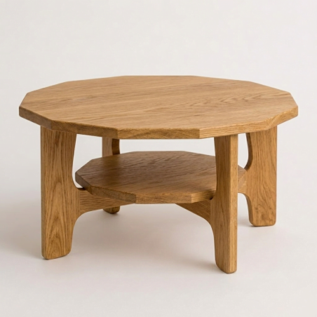 Dębowy Stolik Kawowy Otta Grand | Styl Japandi i Rzeźbiarski Design