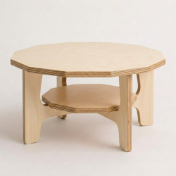 Okrągły stolik do salonu z półką Otta Grand | Polski design