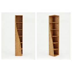 Wysoki regał dębowy ONDA 200 cm – Nowoczesna biblioteczka z naturalnego drewna 36x35,5x200