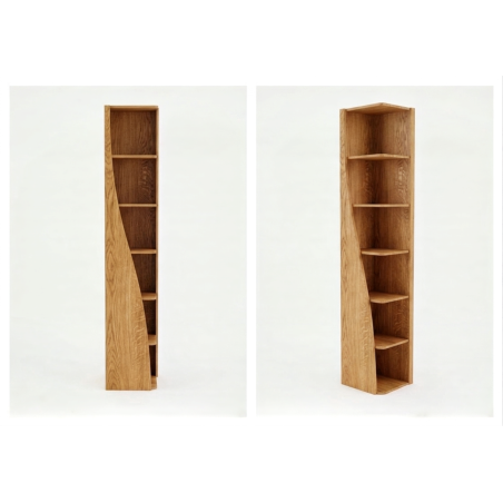 Wysoki regał dębowy ONDA 200 cm – Nowoczesna biblioteczka z naturalnego drewna 36x35,5x200